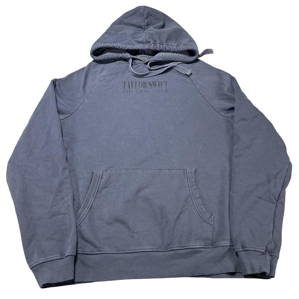 Taylor Swift Eras Tour Hoodie Mens Medium Blue 2023 City Dates Fleece Sweatshirt